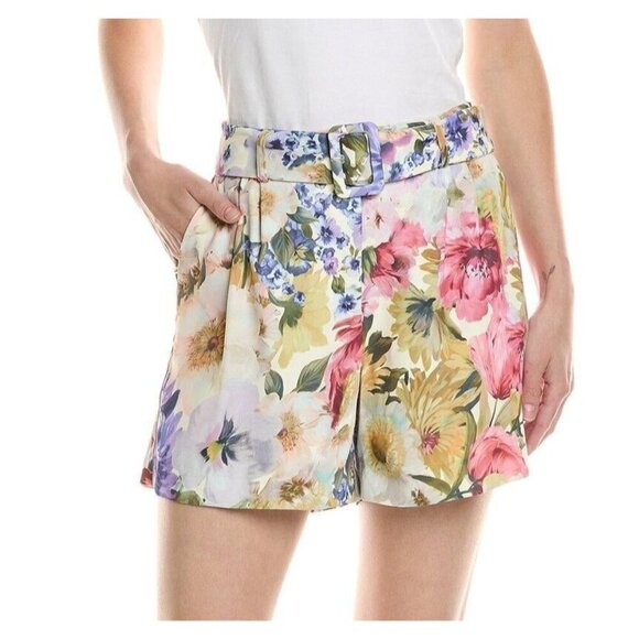 Jason Wu Floral Belted Short Shorts 2 - Picture 1 of 6